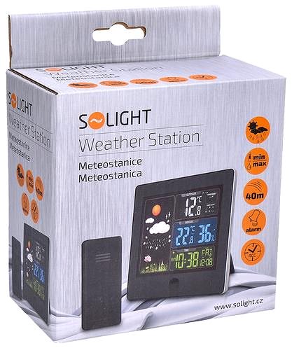 Wetterstation Solight Wetterstation, Farb-LCD, Temperatur, Luftfeuchtigkeit, RCC, schwarz ...