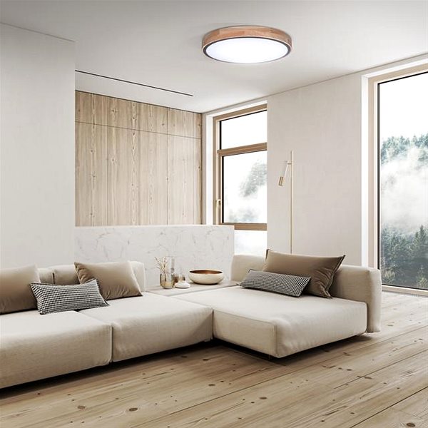 Deckenleuchte Solight LED-Beleuchtung mit Fernbedienung Iron Oak, 40cm ...