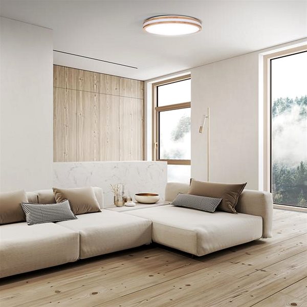 Solight LED ceiling light with remote control Woody, 50cm .