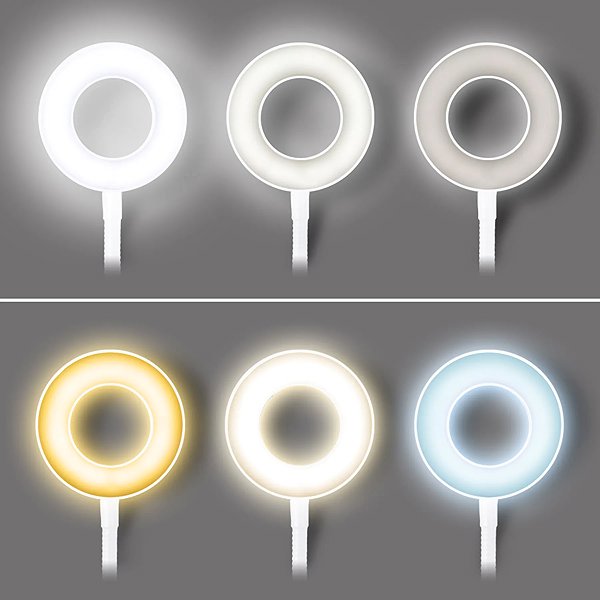 Asztali lámpa Solight LED dimmelhető, klipszes, USB, fehér ...