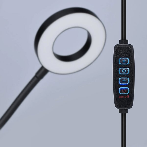 Tischlampe Solight LED dimmbare Schreibtischlampe mit Clip, USB, schwarz ...