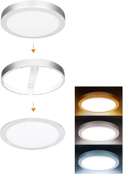 Deckenleuchte Solight LED-Mini-Panel für Badezimmer 2-in-1 WD242-S, Einbau-/Aufbauversion, 22.5 cm, weiß ...