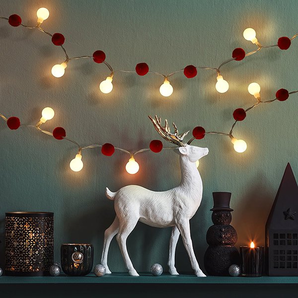 Lichterkette Solight LED Weihnachtskette rot-weiß, 20x LED, 1,5 m ...