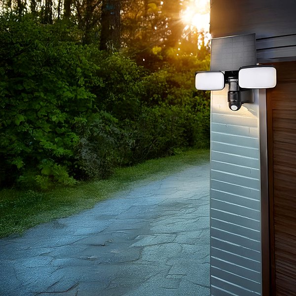 LED Reflector Solight solar with sensor, 9 W, 850 lm, 4000 K, Li-Ion, black ...
