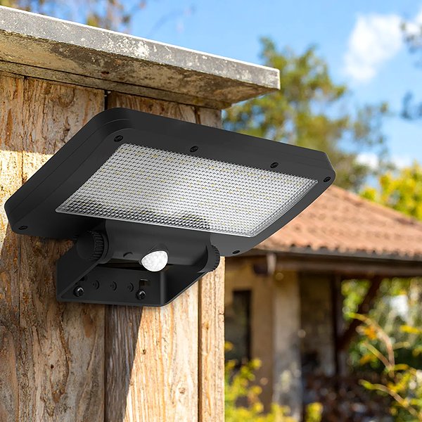 LED Reflector Solight solar with sensor, 5 W, 500 lm, 4000 K, Li-Ion, black ...