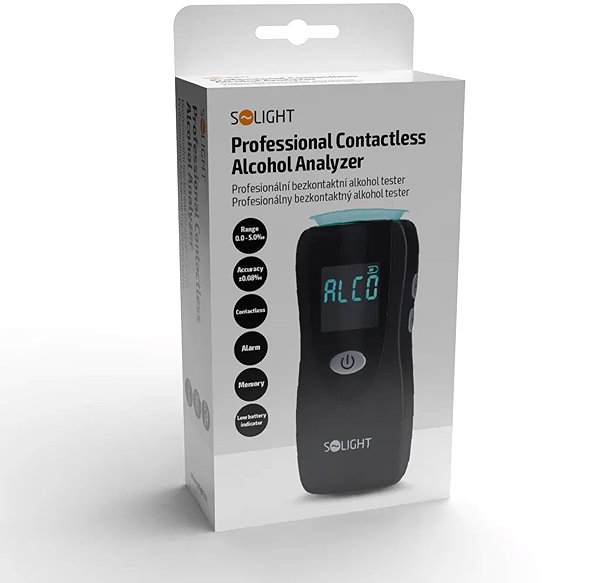 Solight Professional Contactless Breathalyser, Fuel Cell, 0.0 - 5.0‰ BAC, Sensitivity 0.08‰.