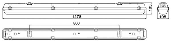 Ceiling Light Steinel 007652 - LED Indoor Ceiling Light with Sensor, LED/33W/IP66 Technical draft