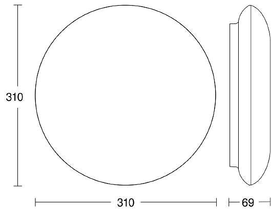 Ceiling Light Steinel 035433 - LED Outdoor Ceiling Light with Sensor QUATTRO, LED/14W/230V/IP54 Technical draft