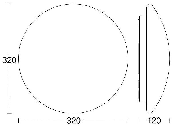 Ceiling Light Steinel 056070 - LED Bathroom Ceiling Light with Sensor RS PRO, LED/16W/230V/IP54 Technical draft