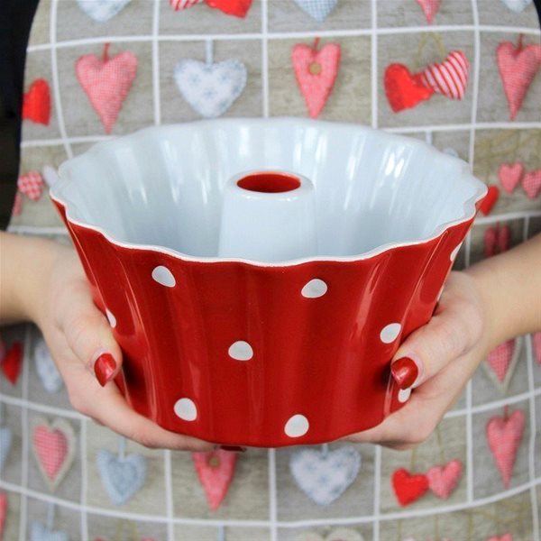 Baking Mould Ceramic bundt cake mould red 20 cm Lifestyle