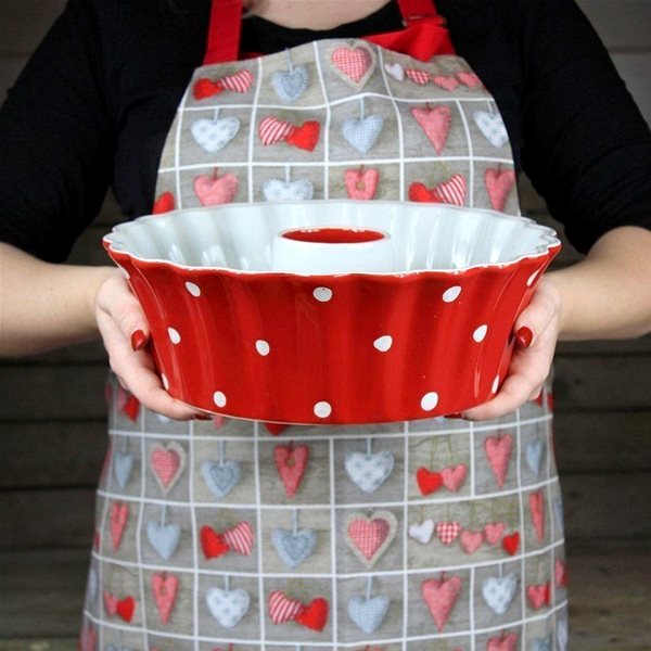 Baking Mould Ceramic bundt cake mould red 30 cm Lifestyle