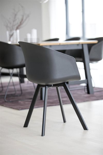 Jedálenská stolička Design Scandinavia Jedálenská stolička Mona (Súprava 2 ks), tkanina, čierna ...
