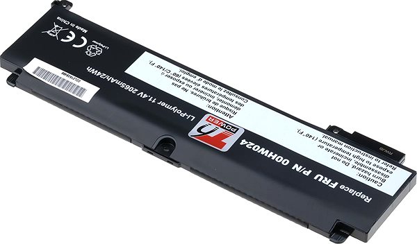 Laptop akkumulátor T6 Power Lenovo ThinkPad T460s 20F9 kompatibilis, Li-Poly, 11,4 V, 2065 mAh (24 Wh), fekete ...