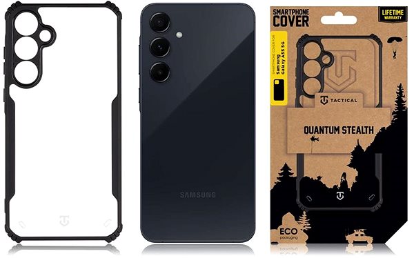 Handyhülle Tactical Quantum Stealth Abdeckung für Samsung Galaxy A55 5G, transparent/schwarz ...
