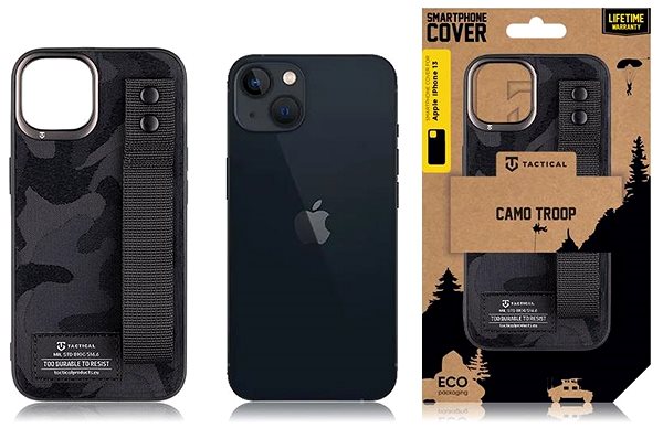 Kryt na mobil Tactical Camo Troop Drag Strap Kryt pro Apple iPhone 13 Black ...