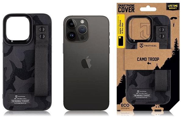 Handyhülle Tactical Camo Troop Drag Strap Kryt pro Apple iPhone 14 Pro Max Black ...