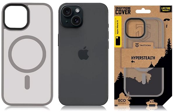 Handyhülle Tactical MagForce Hyperstealth Cover für das iPhone 15 Light Grey ...