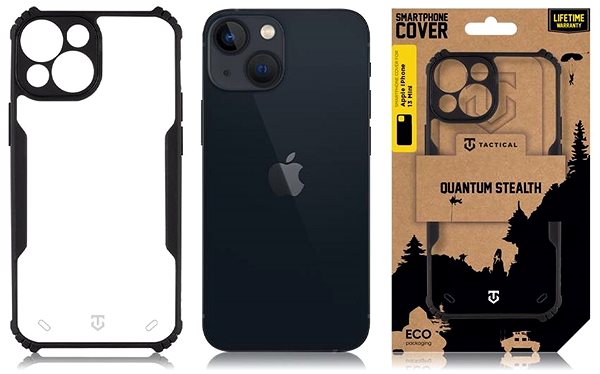 Handyhülle Tactical Quantum Stealth Cover für Apple iPhone 13 mini Clear/Black ...