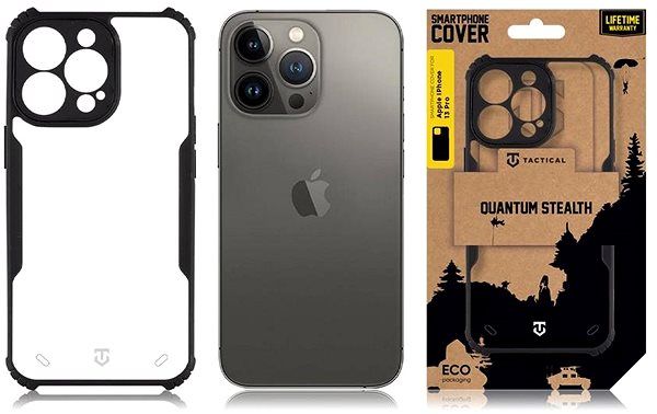 Handyhülle Tactical Quantum Stealth Cover für Apple iPhone 13 Pro Clear/Black ...