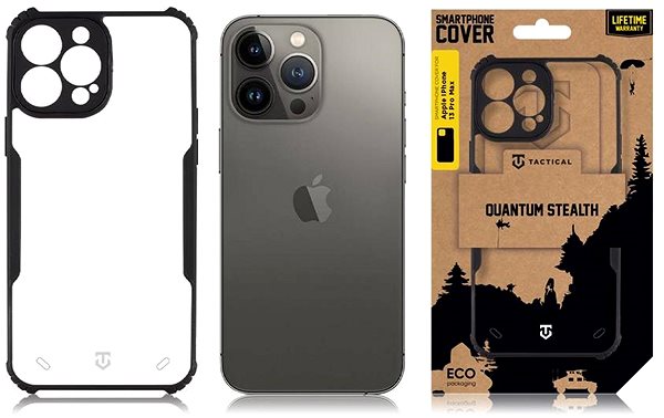 Handyhülle Tactical Quantum Stealth Cover für Apple iPhone 13 Pro Max Clear/Black ...