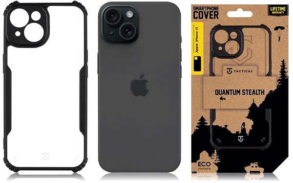 Handyhülle Tactical Quantum Stealth Cover für Apple iPhone 15 Clear/Black ...