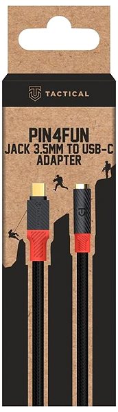 AUX Cable Tactical Pin4Fun Adapter USB-C/Jack 3.5mm 0.1m Black/Red ...