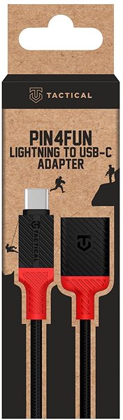 Audio kábel Tactical Pin4Fun Adapter USB-C/Lightning 0,1 m Black/Red ...