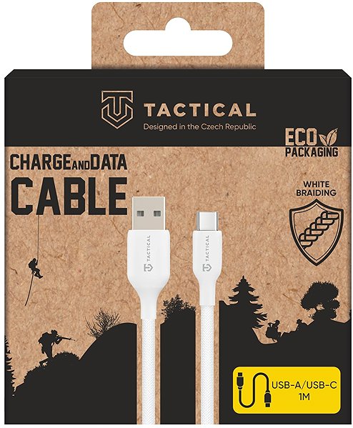 Tápkábel Tactical Stitch Thread Cable USB-A/USB-C 1 m, White ...
