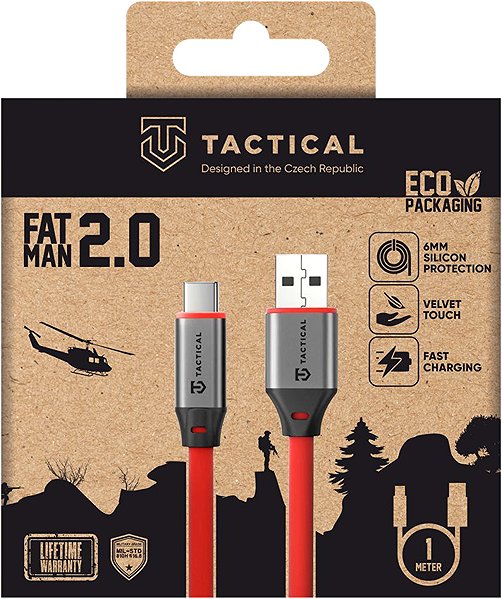 Stromkabel Tactical Fat Man 2.0 Cable USB-A/USB-C 1m Red ...