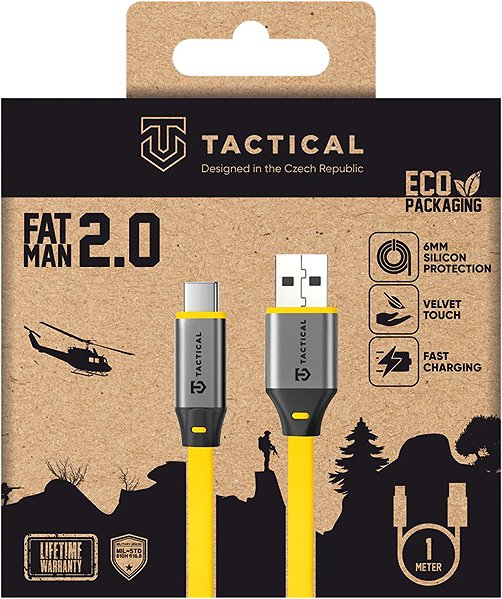 Stromkabel Tactical Fat Man 2.0 Cable USB-A/USB-C 1m Yellow ...