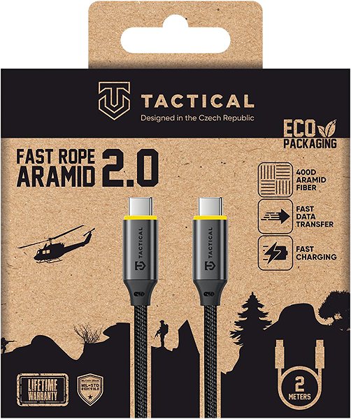 Napájací kábel Tactical Fast Rope Aramid 2.0 Cable USB-C/USB-C 2 m ...