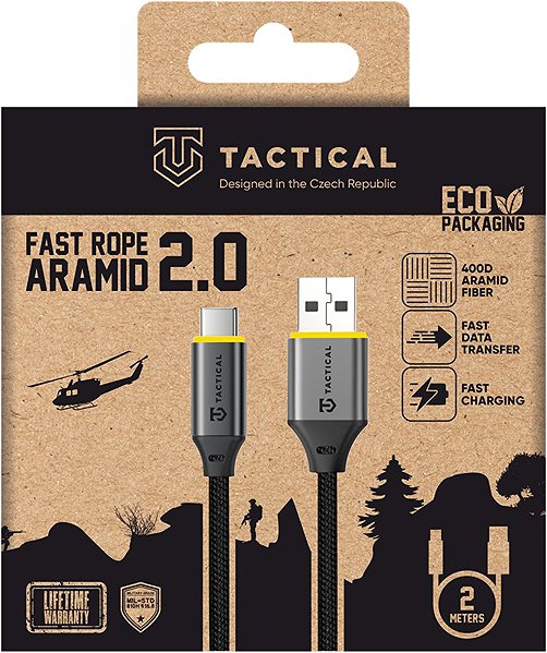 Stromkabel Tactical Fast Rope Aramid 2.0 Cable USB-A/USB-C 2m ...