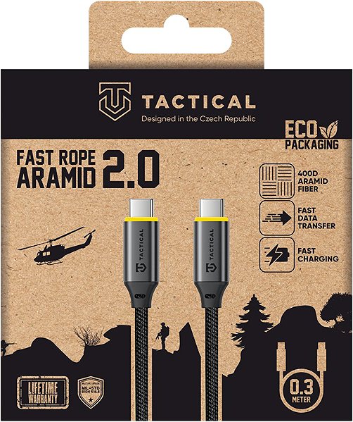 Stromkabel Tactical Fast Rope Aramid 2.0 Cable USB-C/USB-C 0.3m ...