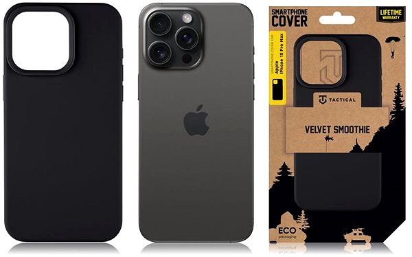 Kryt na mobil Tactical Velvet Smoothie Kryt pre Apple iPhone 15 Pro Max Asphalt ...