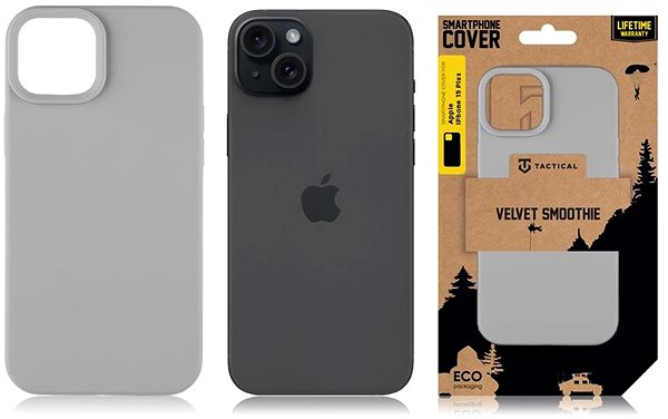 Kryt na mobil Tactical Velvet Smoothie Kryt pre Apple iPhone 15 Plus Foggy ...