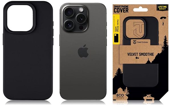Handyhülle Tactical Velvet Smoothie Cover für Apple iPhone 15 Pro Asphalt ...