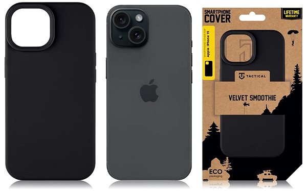 Kryt na mobil Tactical Velvet Smoothie Kryt pre Apple iPhone 15 Asphalt ...