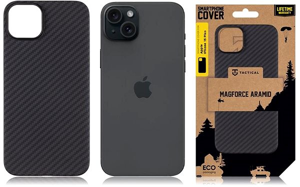 Kryt na mobil Tactical MagForce Aramid Kryt pre Apple iPhone 15 Plus Black ...