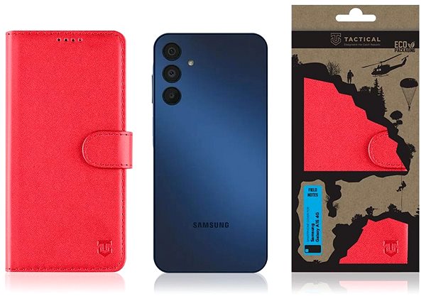 Telefon tok Tactical Field Notes Samsung Galaxy A15 4G piros tok ...