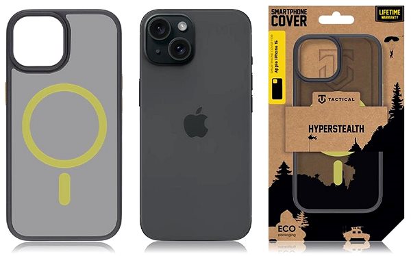 Handyhülle Tactical MagForce Hyperstealth 2.0 Hülle für iPhone 15 Black/Yellow ...