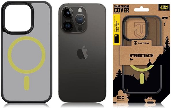 Handyhülle Tactical MagForce Hyperstealth 2.0 Hülle für iPhone 14 Pro Max Black/Yellow ...