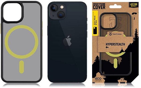 Handyhülle Tactical MagForce Hyperstealth 2.0 Hülle für iPhone 13 mini Black/Yellow ...