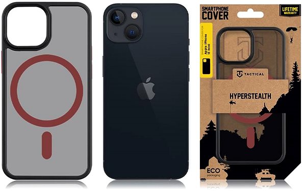 Telefon tok Tactical MagForce Hyperstealth 2.0 iPhone 13 mini Black/Red tok ...