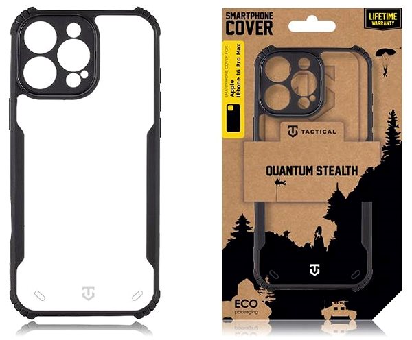 Telefon tok Tactical Quantum Stealth Apple iPhone 16 Pro Max Clear/Black tok ...