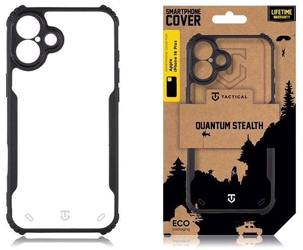 Handyhülle Tactical Quantum Stealth Cover für das Apple iPhone 16 Plus Clear/Black ...