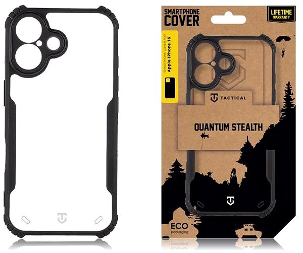 Handyhülle Tactical Quantum Stealth Cover für das Apple iPhone 16 Clear/Black ...
