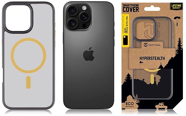 Handyhülle Tactical MagForce Hyperstealth 2.0 Hülle für das iPhone 16 Pro Max Black/Yellow ...