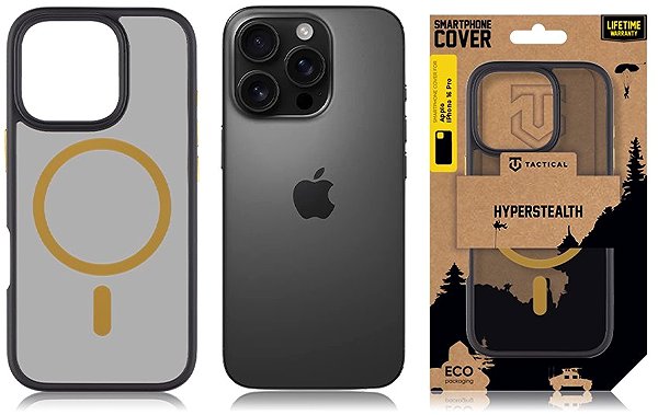 Telefon tok Tactical MagForce Hyperstealth 2.0 iPhone 16 Pro Black/Yellow tok ...