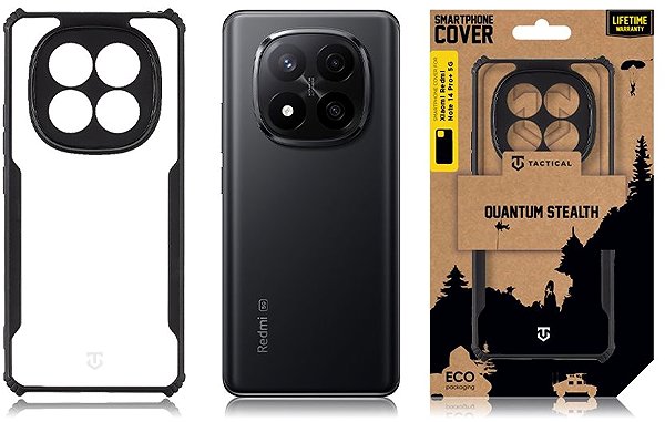 Kryt na mobil Tactical Quantum Stealth Kryt na Xiaomi Redmi Note 14 Pro+ 5G Clear/Black ...
