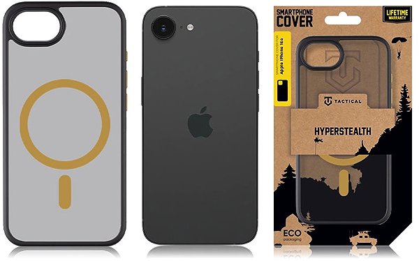 Telefon tok Tactical MagForce Hyperstealth 2.0 telefon tok Apple iPhone 16e/17e készülékhez, fekete/sárga ...
